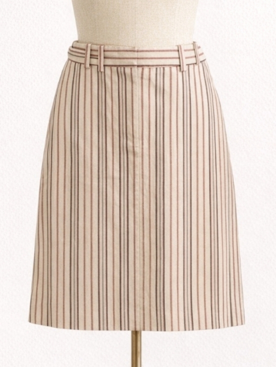 The Limited Dresses & Skirts - Vintage THE LIMITED Striped Cotton Skirt | Cream Coral Orange Brown | SIZE 6